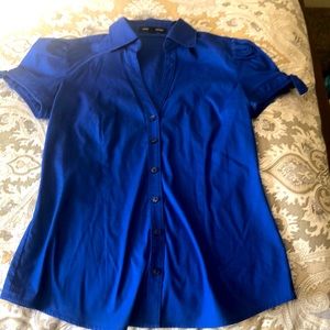 Blue Express split neck button up size small